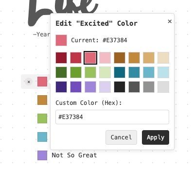 Add/Edit Keys and Colors